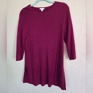 J. Jill Burgundy Ribbed Knit Sweater Size XS